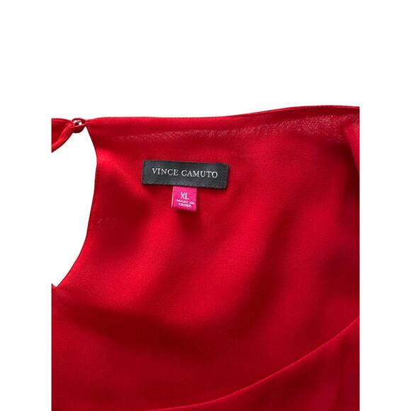 Vince Camuto - Red Chiffon Pleated Sleeve Blouse - XL - Picture 6 of 8